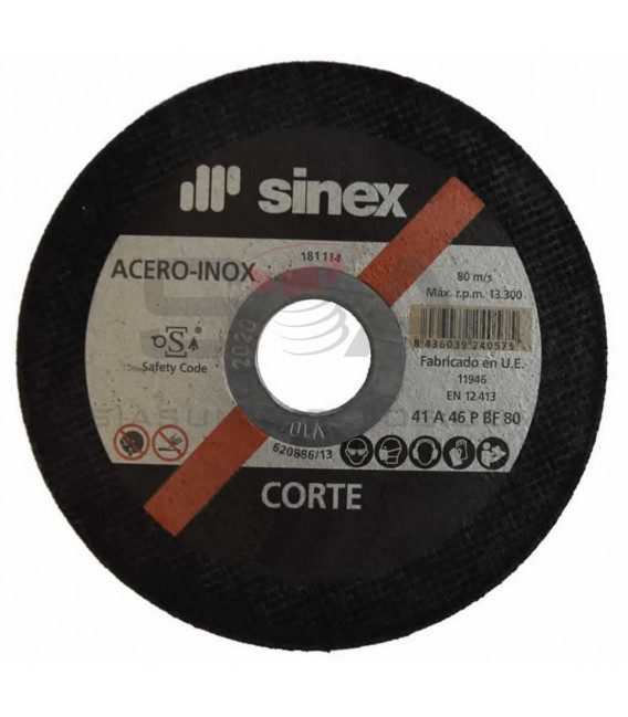 DISCO CORTE A/INOX. SINEX