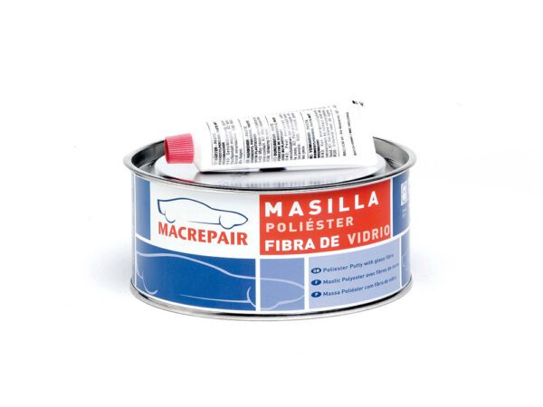 MASILLA POLIESTER CON FIBRA DE VIDRIO + CATALIZADOR, JUEGO 1,25 KG. STUC-CAR GLAS R