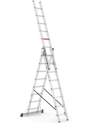 ESCALERA ALUMINIO PROF. 3 TRAMOS CONVERTIBLE 3,55/8,59 TIJERA 5,73 MTS. MOD. 14C0075