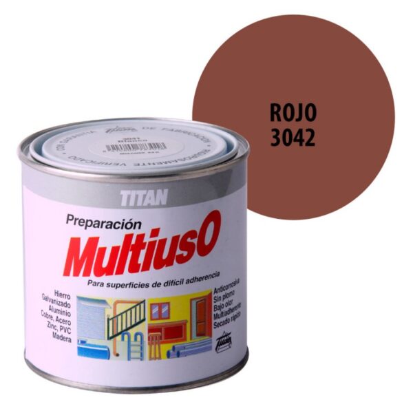 PINTURA IMPRIMACION ROJA TITAN, BOTE 750 ML. REF. 3042