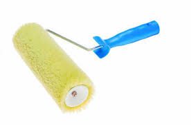 RODILLO CON MANGO FELPON AMARILLO