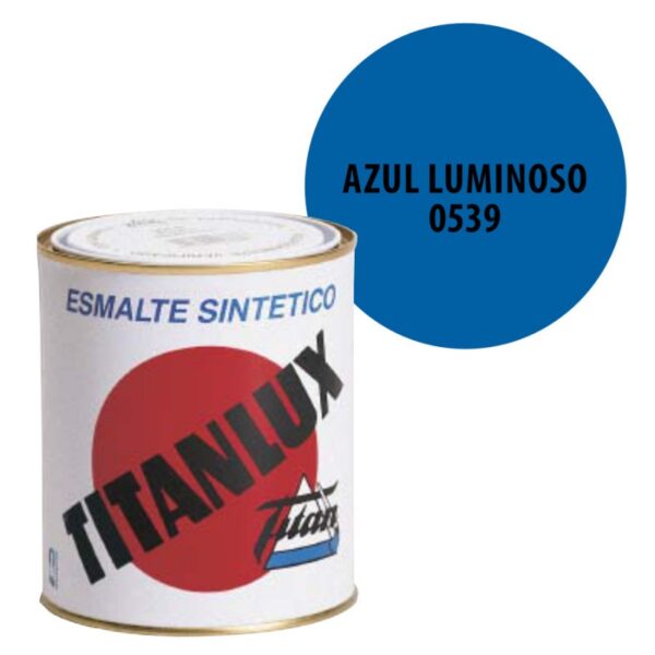 PINTURA ESMALTE INDUSTRIAL SINTETICA TITAN, 4 L. AZUL LUMINOSO 539