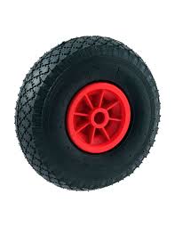 RUEDA CARRETILLA ALMACEN NEUMATICA 260 NUCLEO LLANTA ROJA