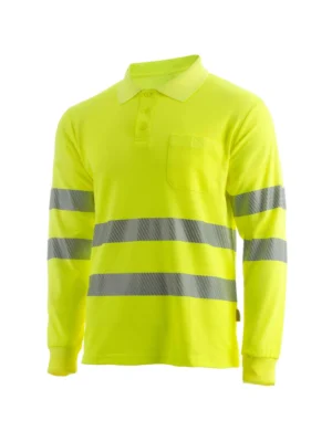 POLO MONOCOLOR MANGA LARGA ALGODÓN/POLIÉSTER ALTA VISIBILIDAD ISLAND