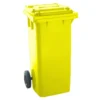 CONTENEDOR BASURA AMARILLO 2 RUEDAS POLIETILENO 120 L./60 KGS