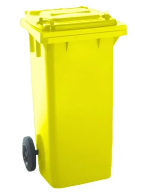 CONTENEDOR BASURA AMARILLO 2 RUEDAS POLIETILENO 120 L./60 KGS