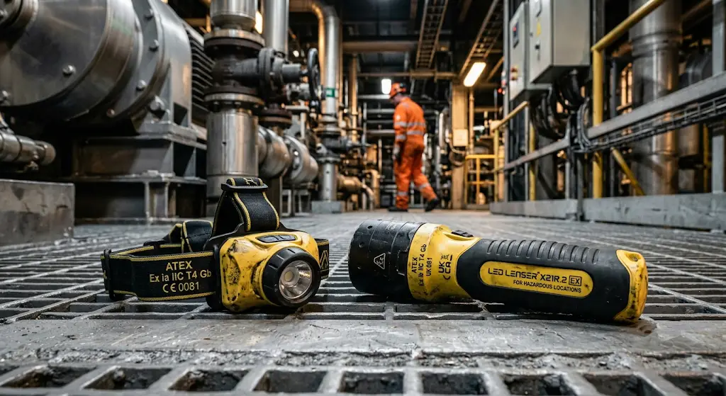 Linternas antiexplosivas y frontales ATEX profesionales